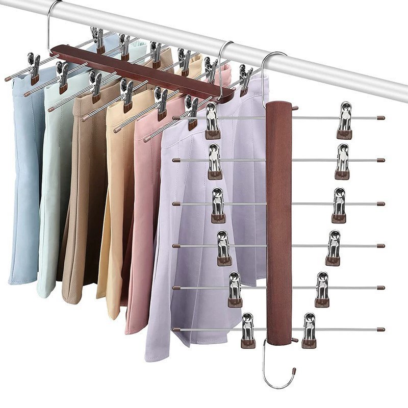 Factory Direct multi-functional clothes hanger thickened non-slip clothing store solid wood clothes hanger seamless household clothes hanger 