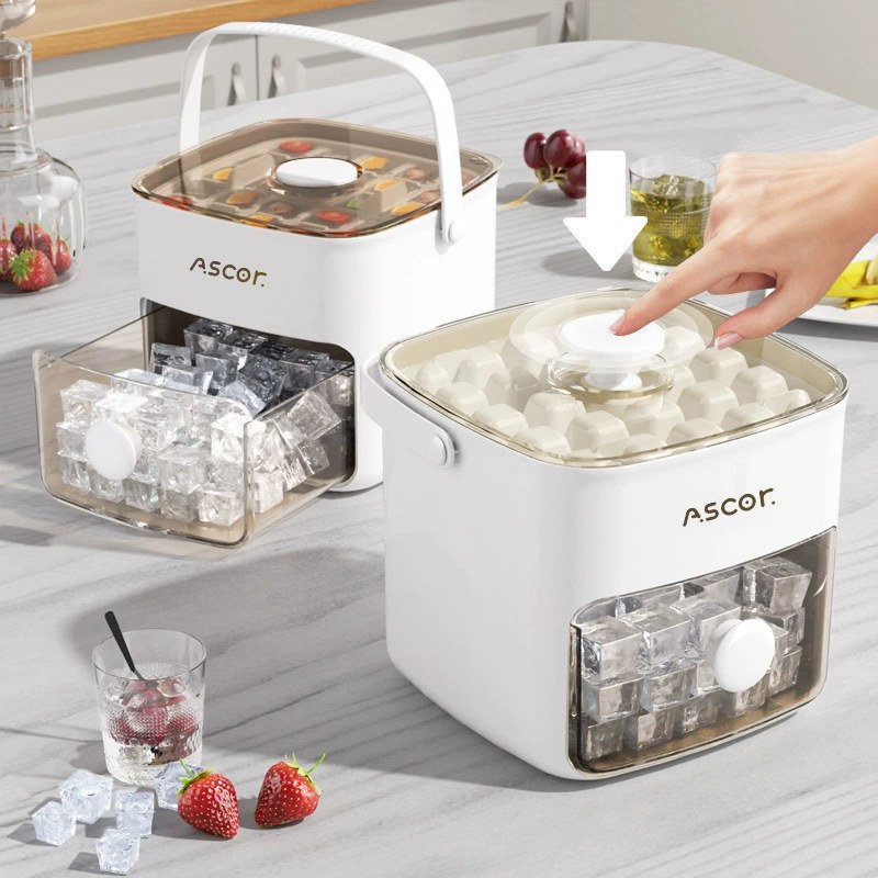 Press ice cube ice mold ice box frozen ice ball artifact grinding tool large capacity ice storage household food grade refrigerator 