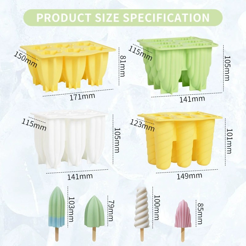 Sanxin new spiral ice cream silicone mold food grade ice cream popsicle cake ice cream with lid grinding tool