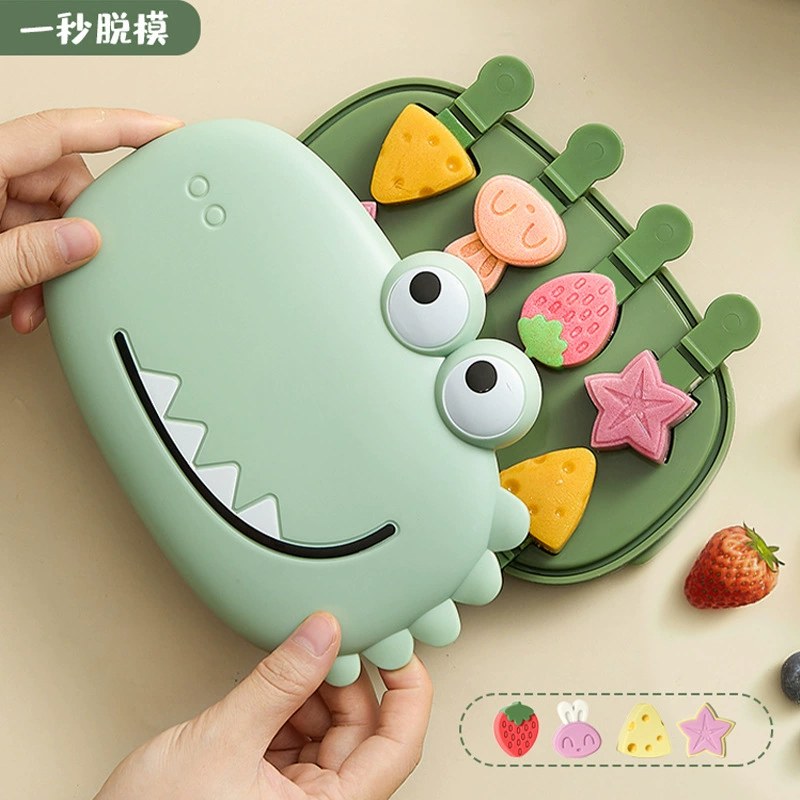 Cartoon Ice Cream Mold Silicone Household Popsicle Popsicle Ice Cream Sorbet Ice Cube Stick Cheese Grinding Tool Wholesale 