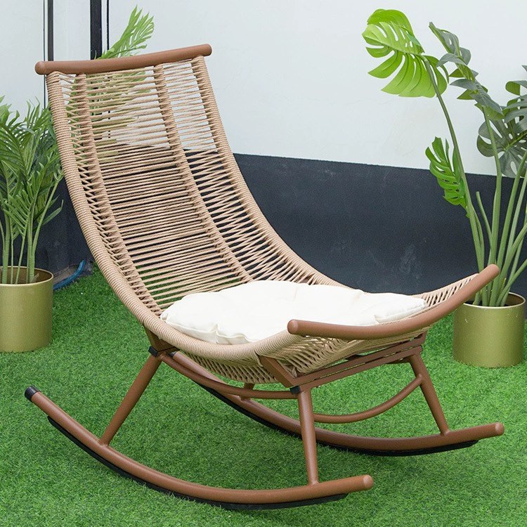 Balcony Rocking Chair Adult Recliner Home Leisure Chair Chinese Style Lazy Rocking Chair Outdoor Rattan Chair Adult Leisure Chair 
