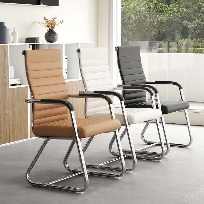 Comfortable Office Chair for Long Sitting, Home-Use Bow-Shaped Backrest Chair, Meeting Staff Chair, Home Computer Chair 