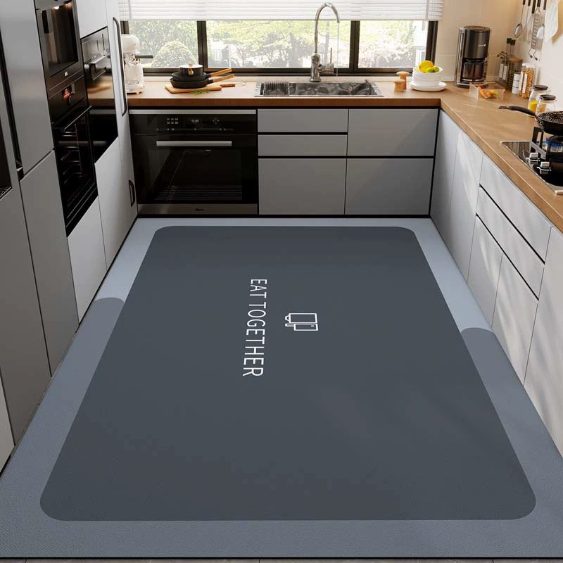 Kitchen Floor Mats Are Fully Covered with Large-Area, Highly Absorbent Diatom Mud Floor Mats for Home Use, Easy to Care For, Wear-Resistant, Oil-Absorbing and Non-Slip Mats 