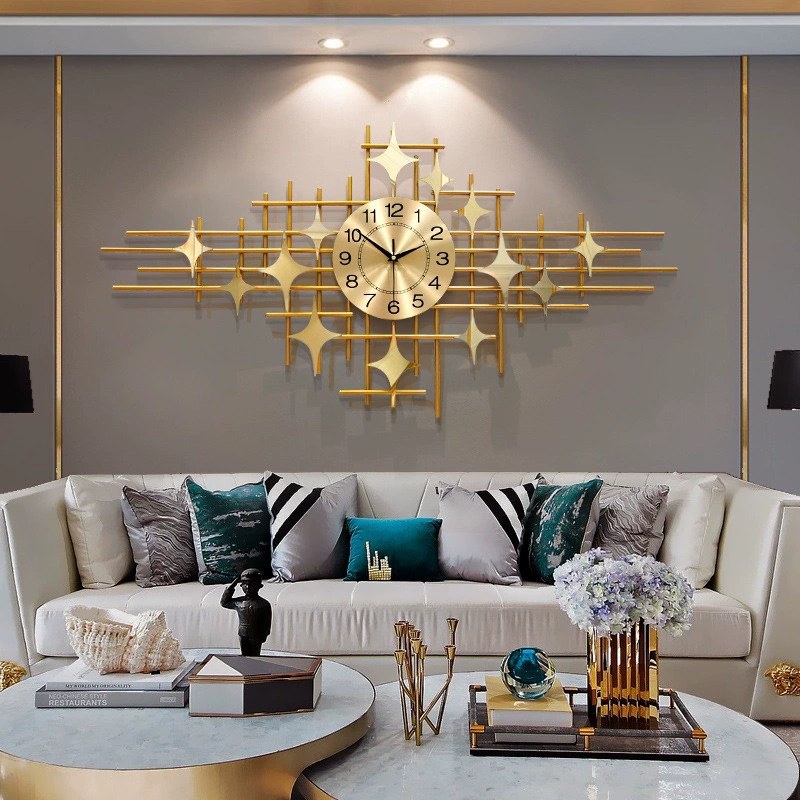 Modern Wall Decoration Metal Wall Hanging Dining Room Living Room Tv Background Wall Iron Art Wall Clock Silent and Simple