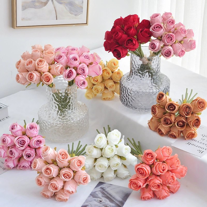 Hand-held Rose Bouquet Simulation Flowers Home Decoration Photography Props Luyin Wedding Festival Hand-held Simulation Rose Fake Flowers