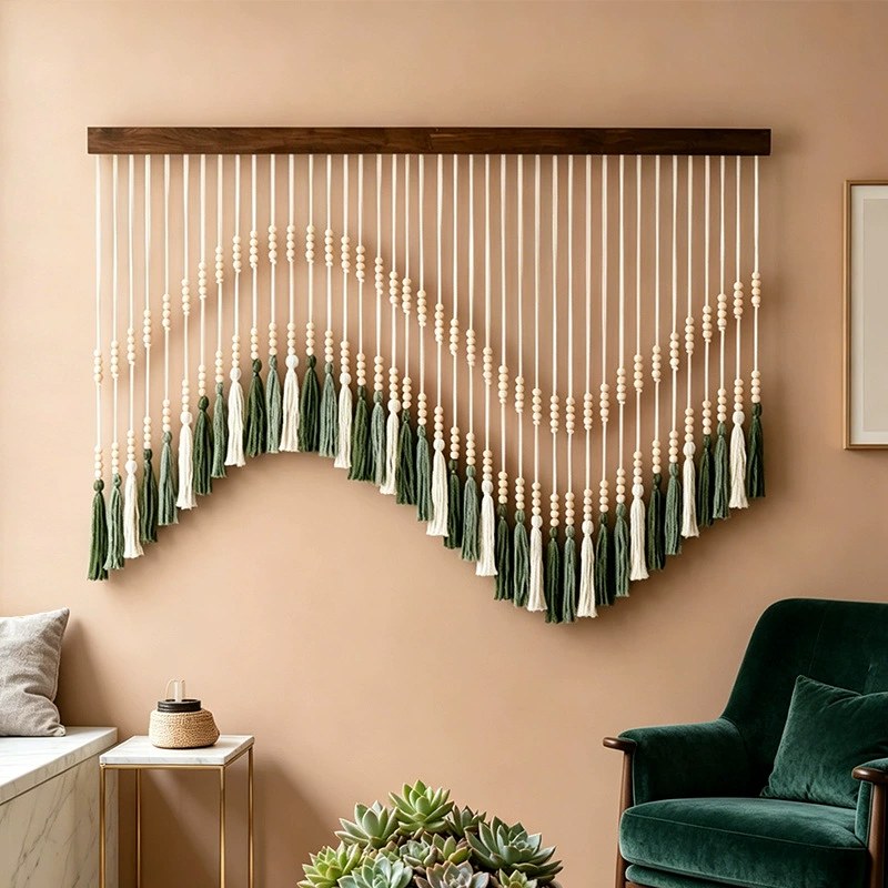New Bohemian wall hanging, handmade tapestry, cotton rope, bedroom decoration, wall hanging, woven tassel, home decor wall ornament