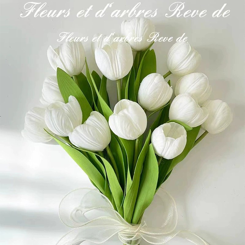 Tulip artificial artificial flower light luxury high-end living room decoration floral room dried bouquet dining table flower arrangement decoration