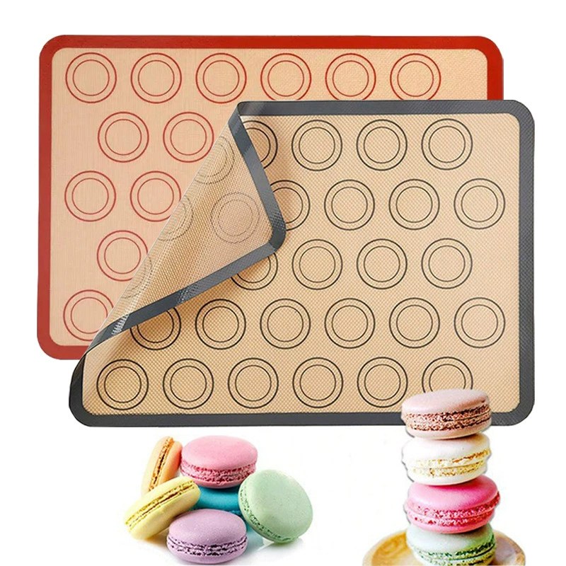 Silicone Baking Mat Non-Stick Macaron Oven Mat Reusable High Temperature Resistant Bakeware Mat for Home Cookie Baking 