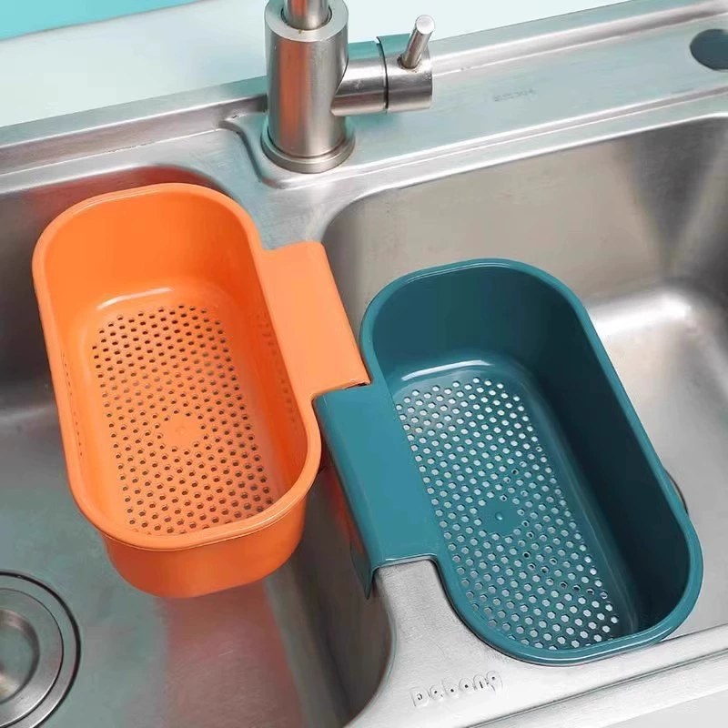 Hangable Kitchen Sink Drain Basket Filter Basket Plastic Storage Rack Kitchen Leftovers Residue Household Filter
