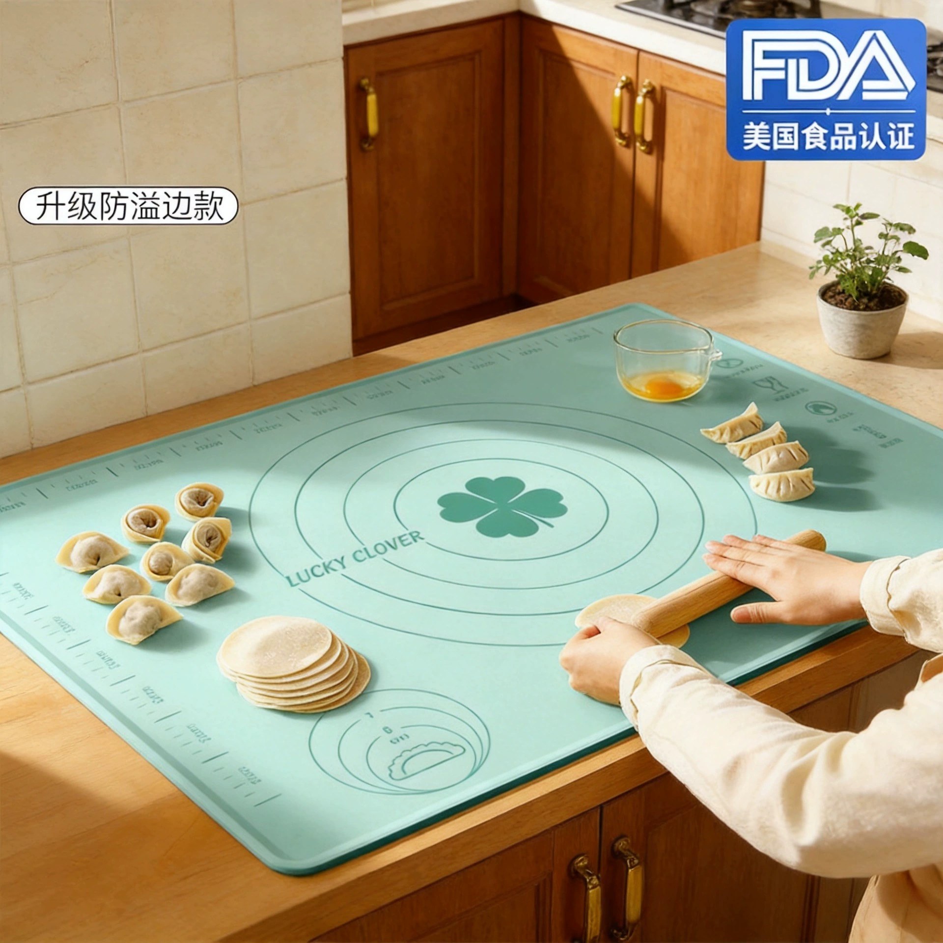 Antibacterial Silicone Mat, Thickened Kneading Mat, Food-Grade Rolling Mat, Household Chopping Board, Cooking, Kitchen Baking and Kneading Mat