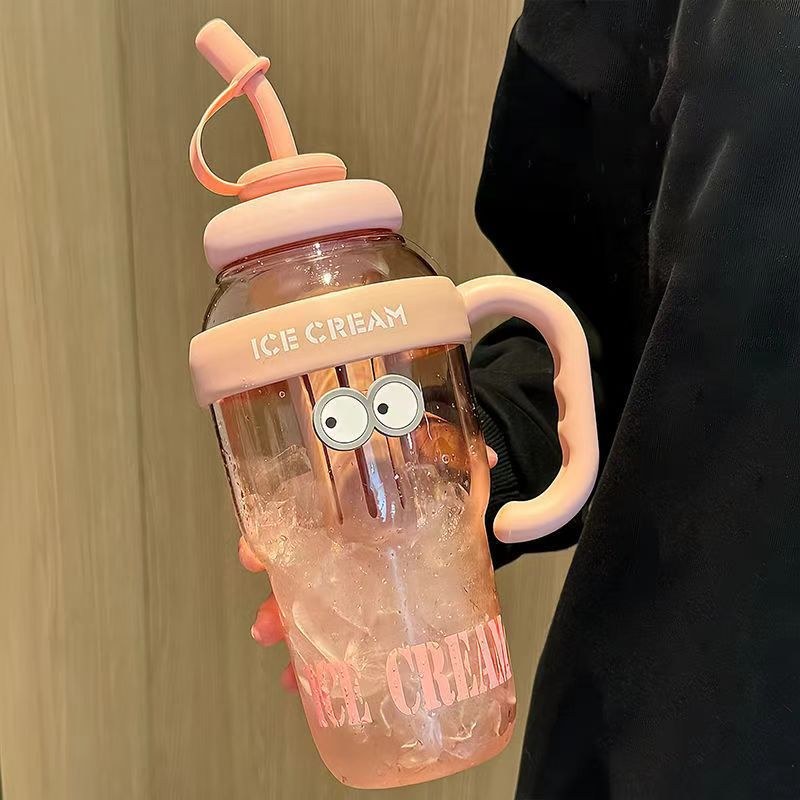Sakura pink + small eyes - 1300ml large capacity belly cup