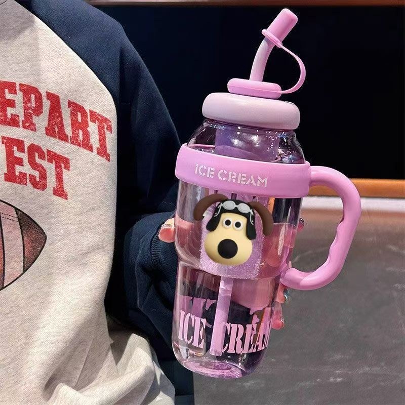 Fantasy purple + big dog head sticker - 1300ml large capacity belly cup