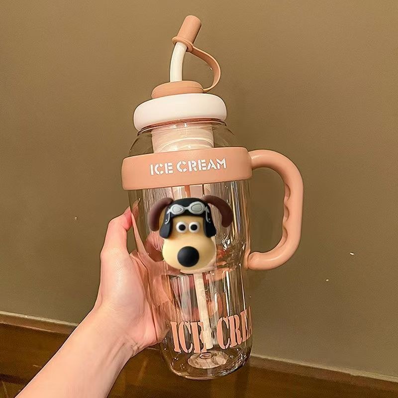 Turmeric + big dog head sticker - 1300ml large capacity belly cup