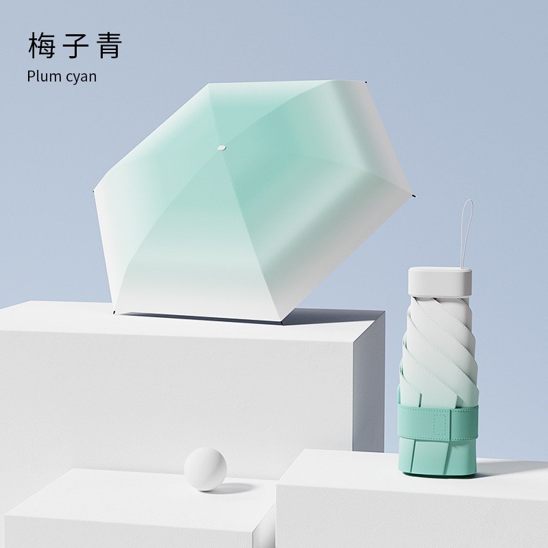 [gradient card umbrella] 12 ribs [6×2 fiberglass/uv protection] morning mist green - No box (upgraded umbrella ribs)