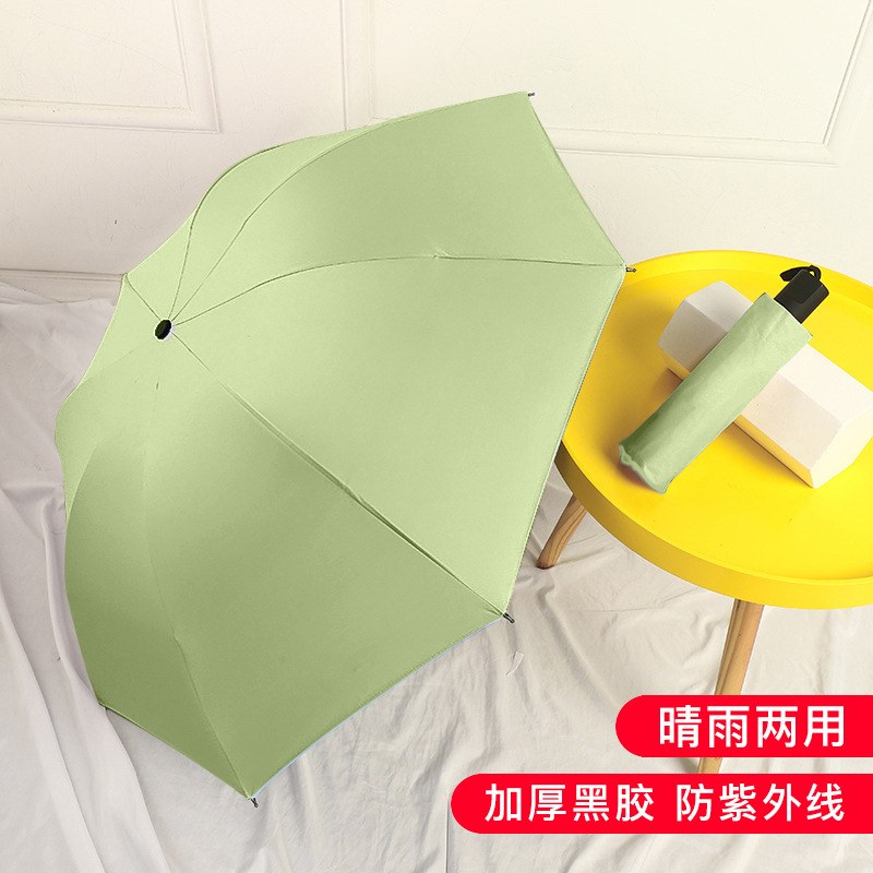 Three-fold 8-bone sunscreen reinforced matcha green - No box (upgraded umbrella ribs)