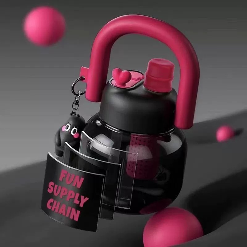 Girls Ton Cup Cute Big Belly Cup Large Capacity Portable Carrying Pot High Color Value High Temperature Resistant Portable Suction Cup 