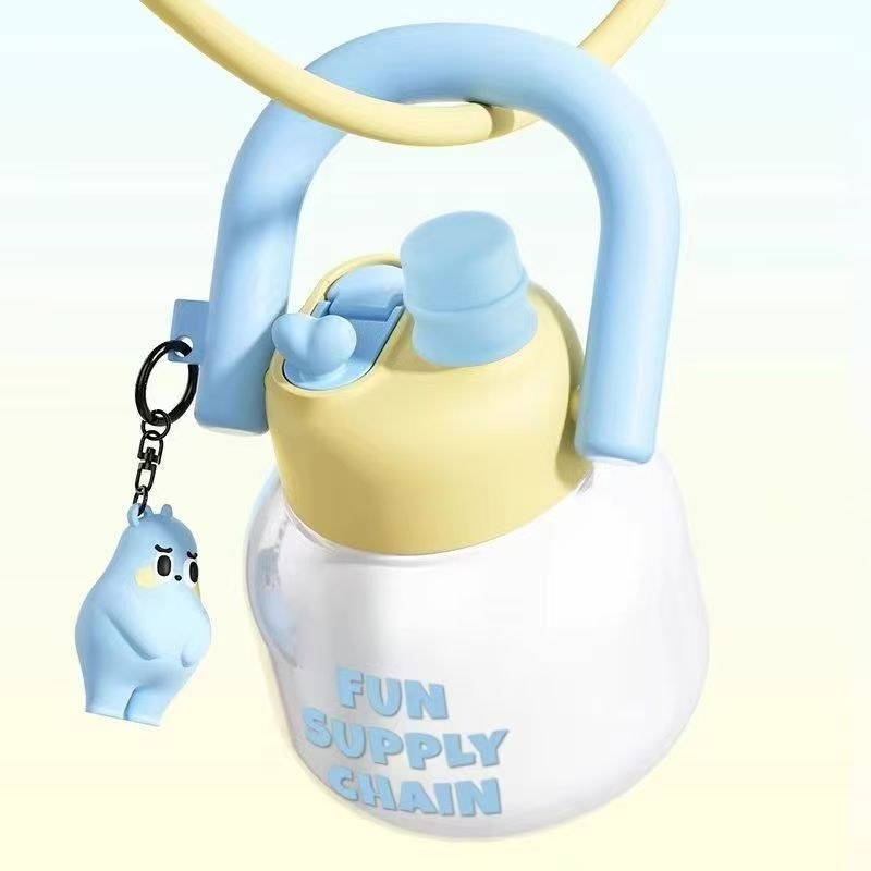 Plastic carrying pot white blue 800ml - Cup
