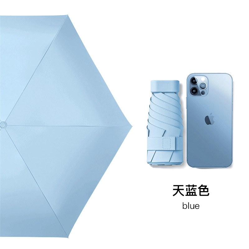 Clear sky blue [vinyl sunscreen and heat insulation ★ Upf50+ rain or shine】lightweight card umbrella