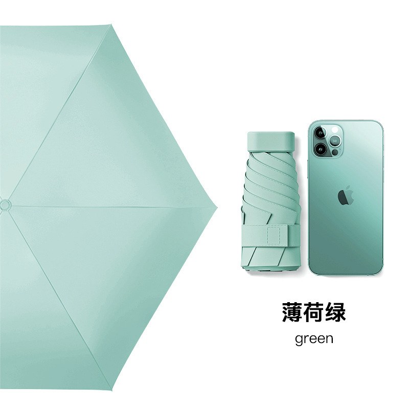 Arctic green [vinyl sunscreen and heat insulation ★ Upf50+ rain or shine】lightweight card umbrella