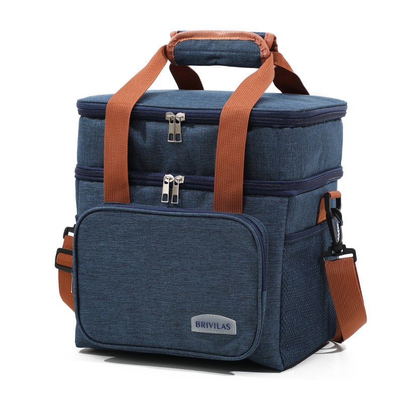 TG04 [12.5L Navy Blue] Double-Layer Heightened Crossbody Handbag with Insulated Handbag