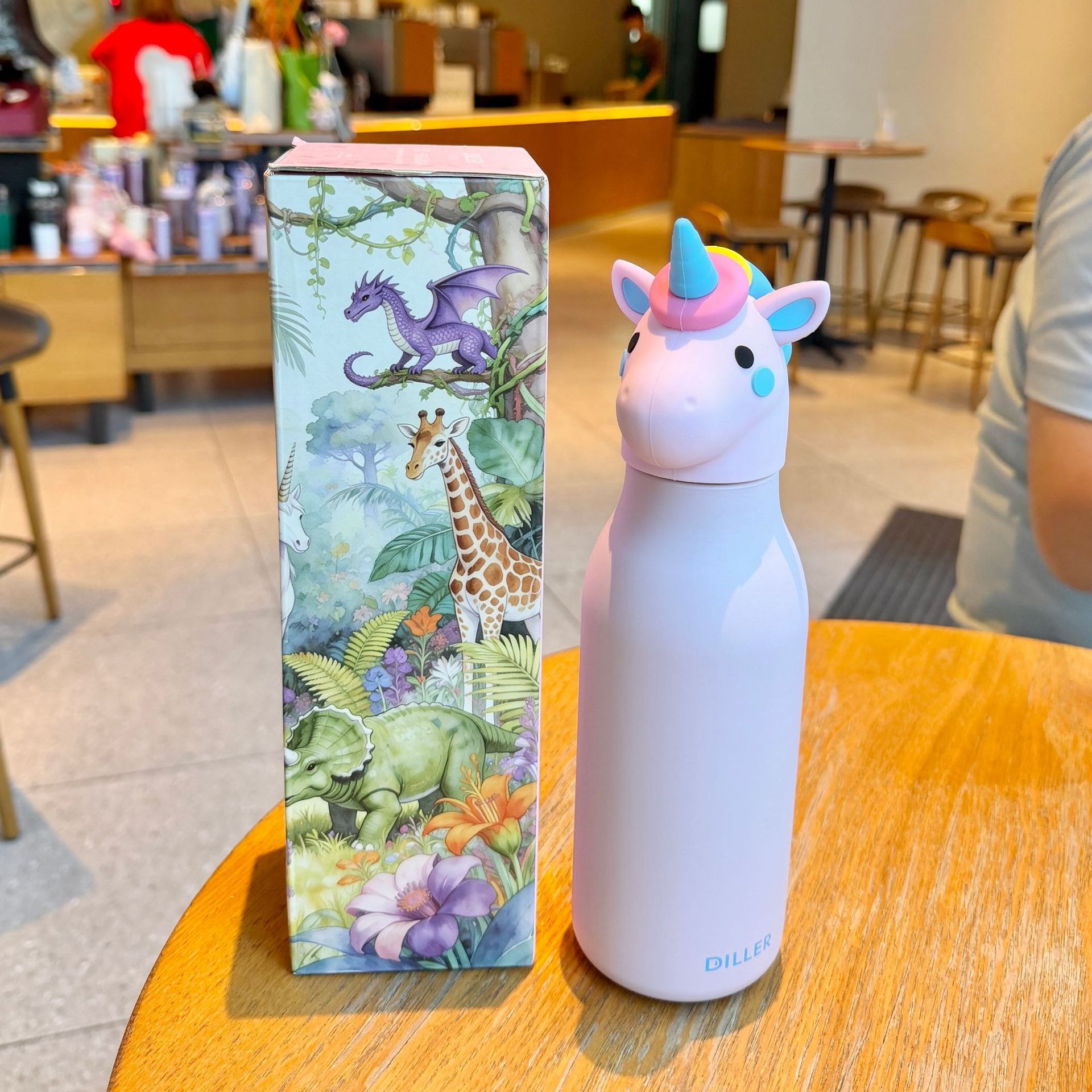 Pink - Unicorn - 350ml - Single cup + 5 3D decorations