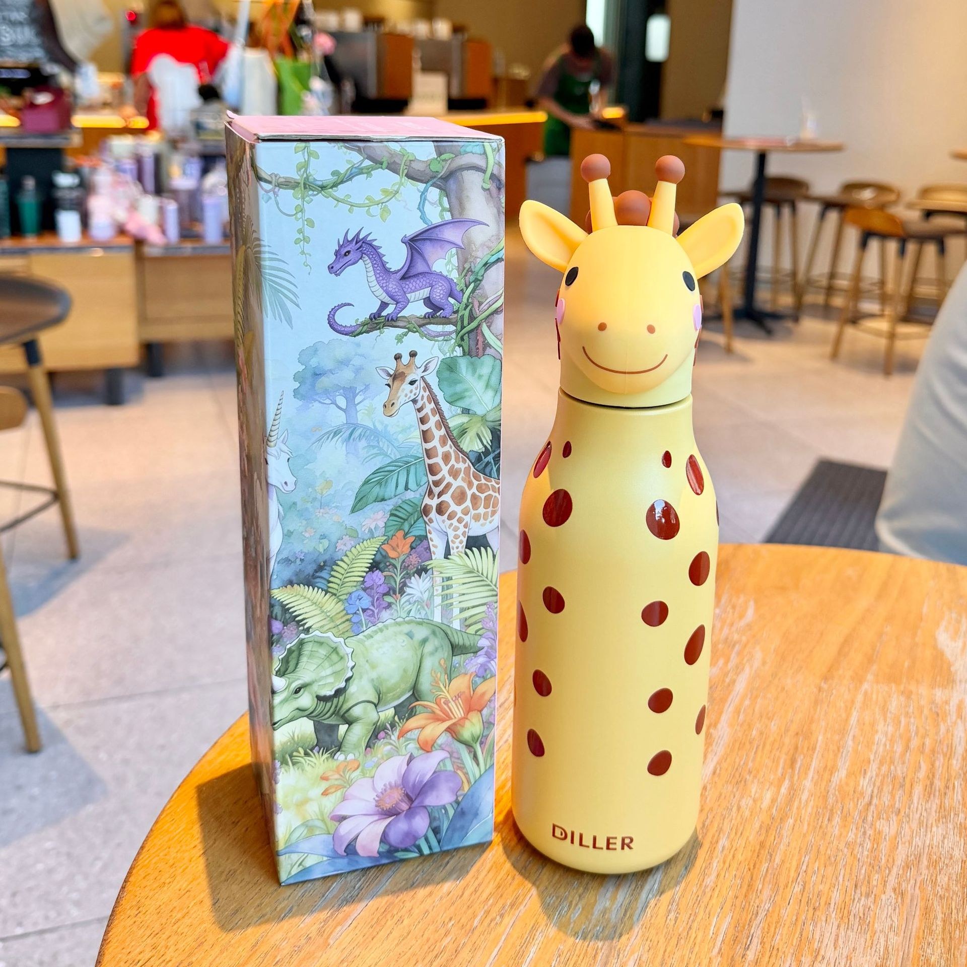 Yellow - Warm Deer - 500ml - Single cup + 5 3D decorations