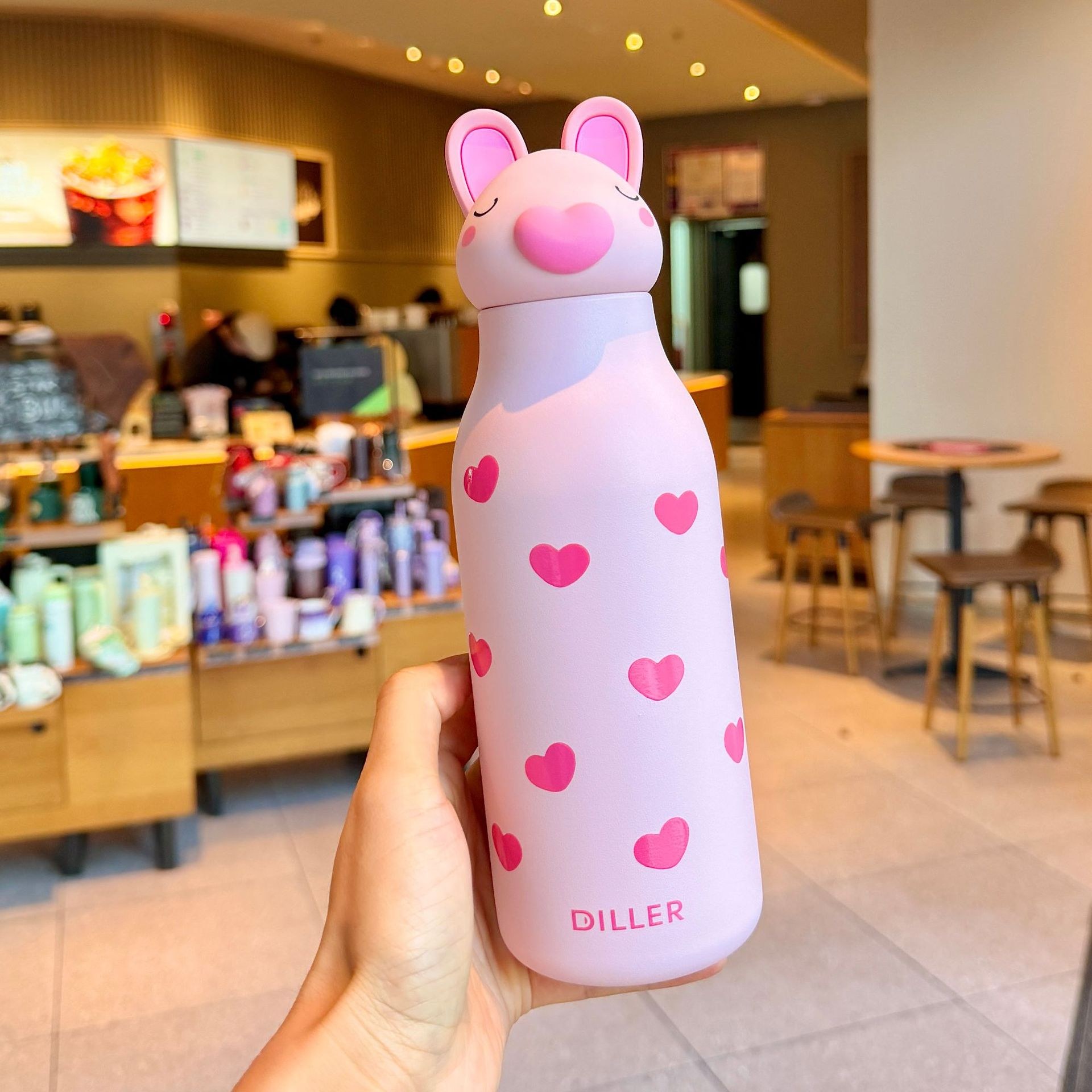 Dl-9538 heart rabbit 500ml - Single cup + three-dimensional decoration