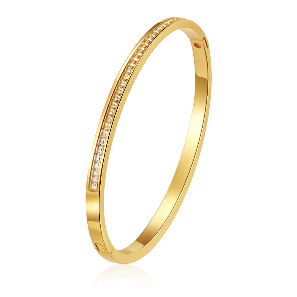 Row of diamonds bracelet gold-4