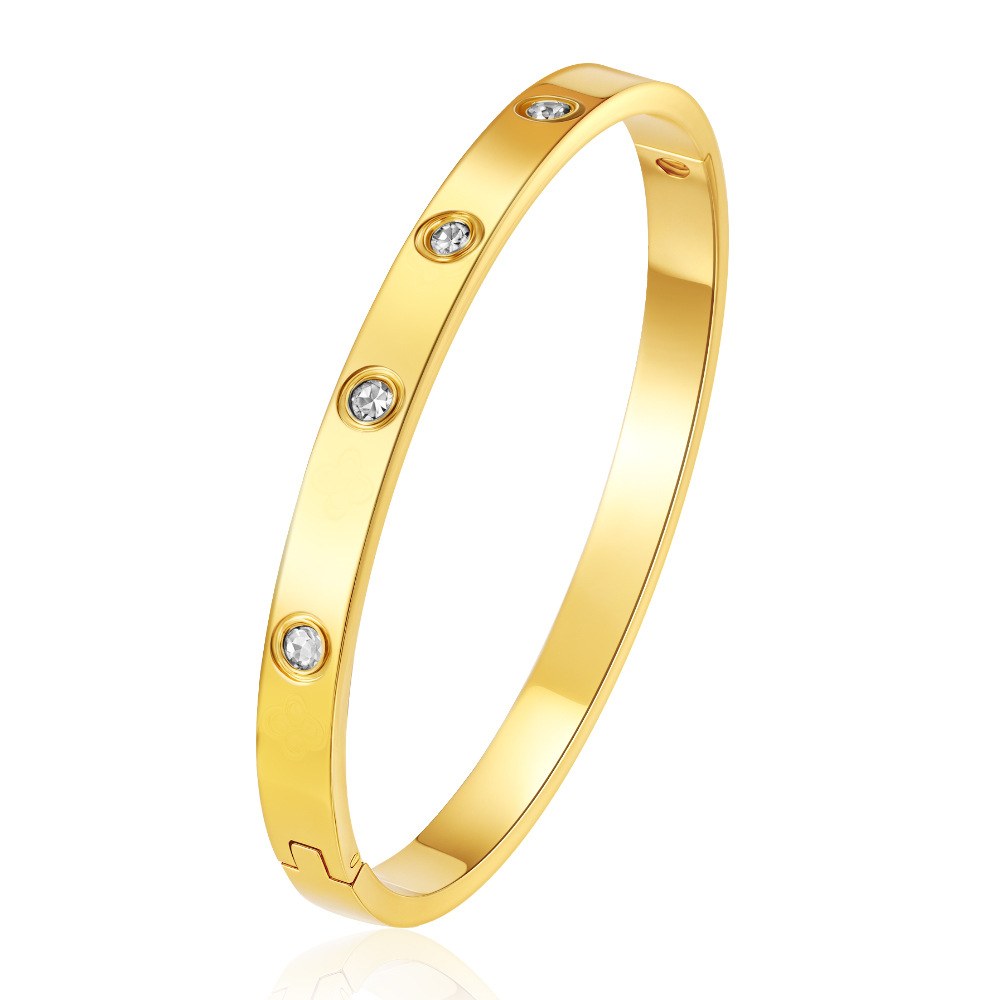 Round diamond bracelet gold-5