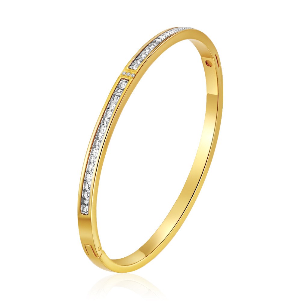 Two rows of diamond bracelet gold-6