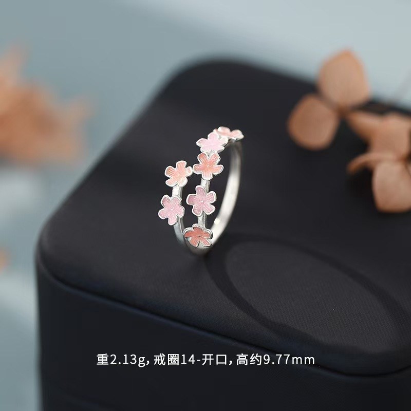 Pink seven flower ring