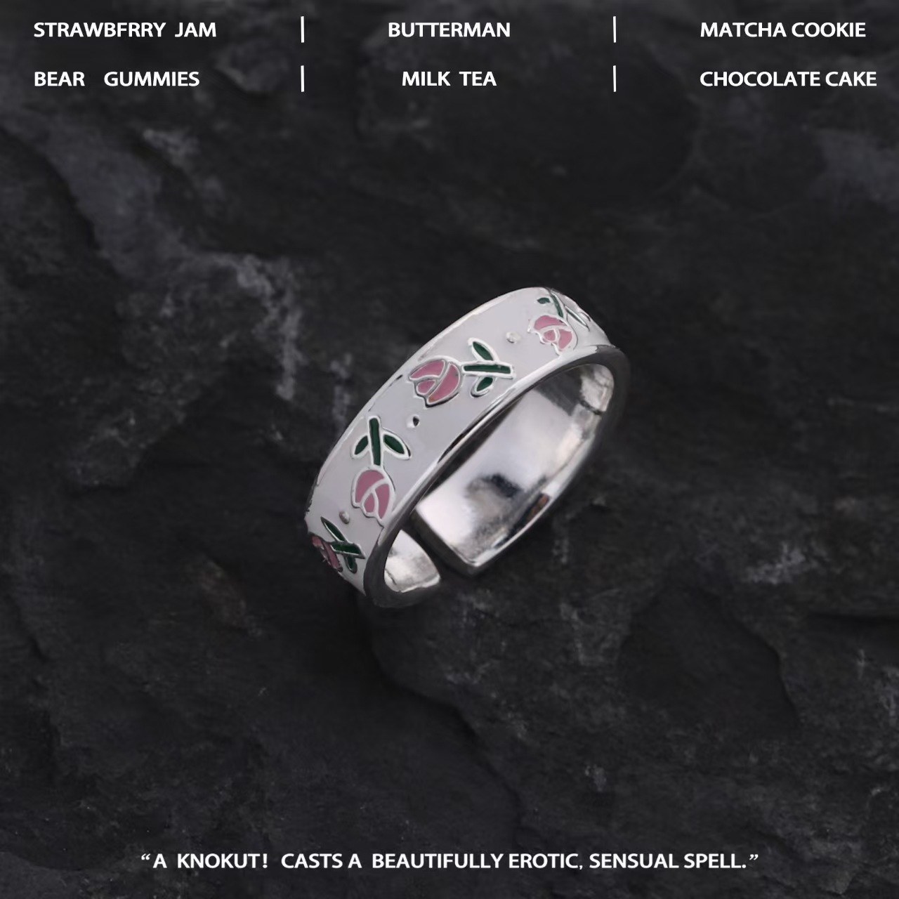 Tulip purple glaze ring