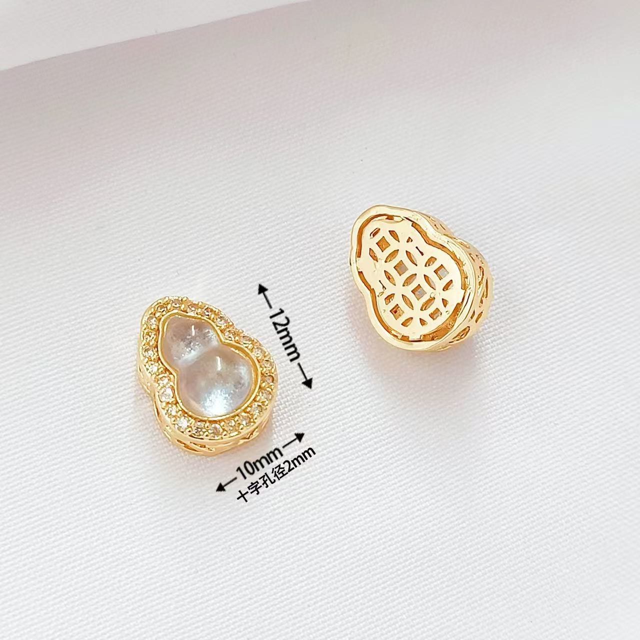 14k gold-filled sea blue gourd spacer beads 1 piece