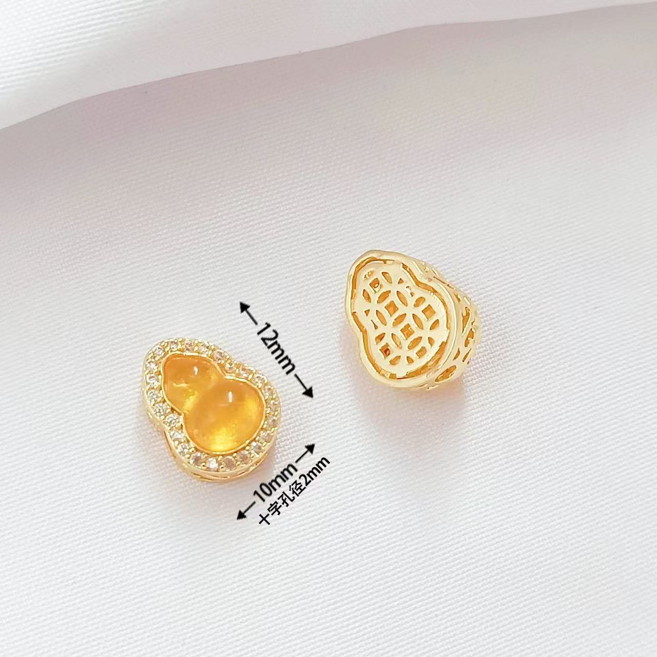 14k gold-filled dark yellow gourd spacer beads 1 piece