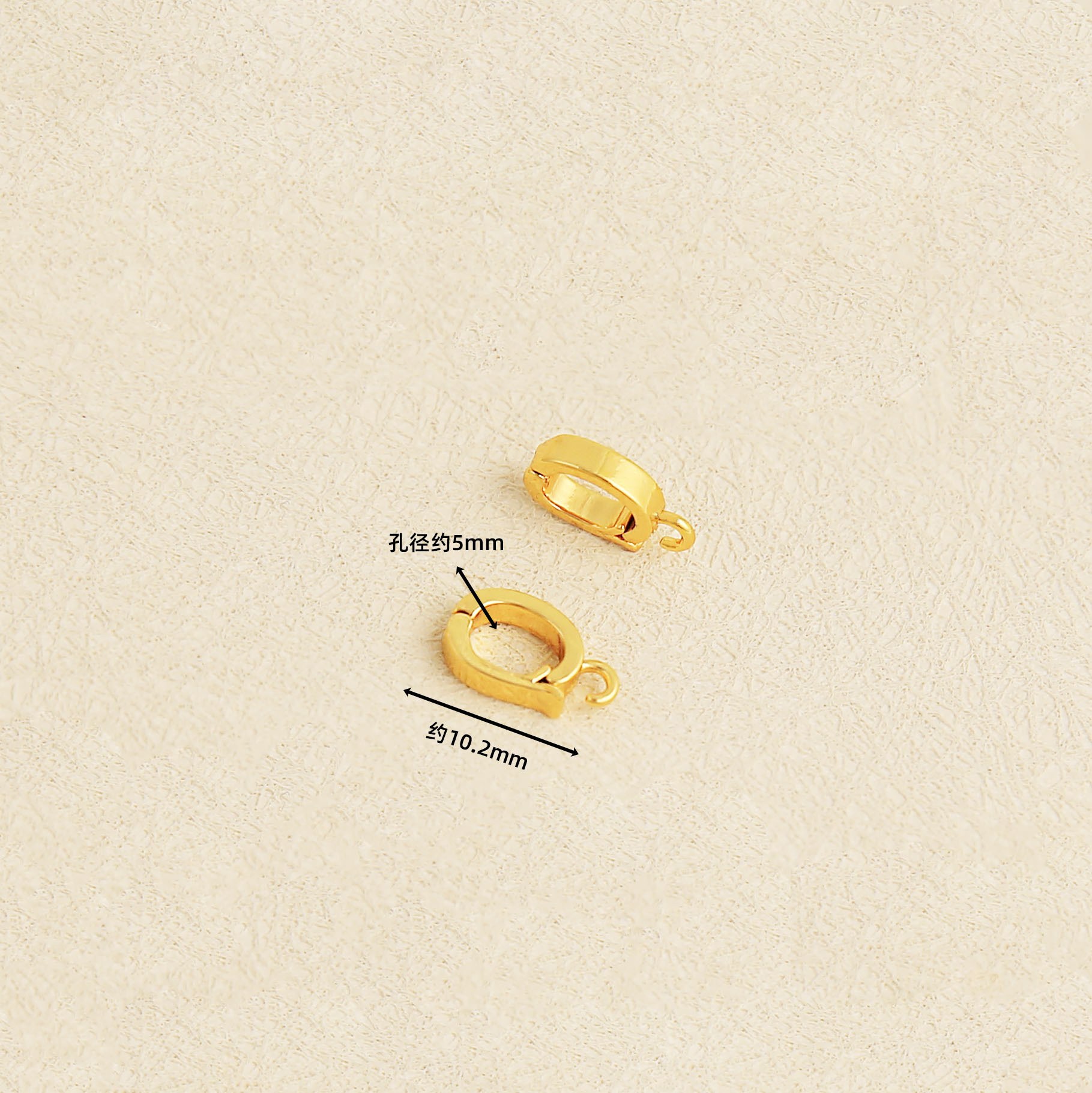 18k real gold electroplating color retention [10x6 glossy d-shaped buckle] yg289