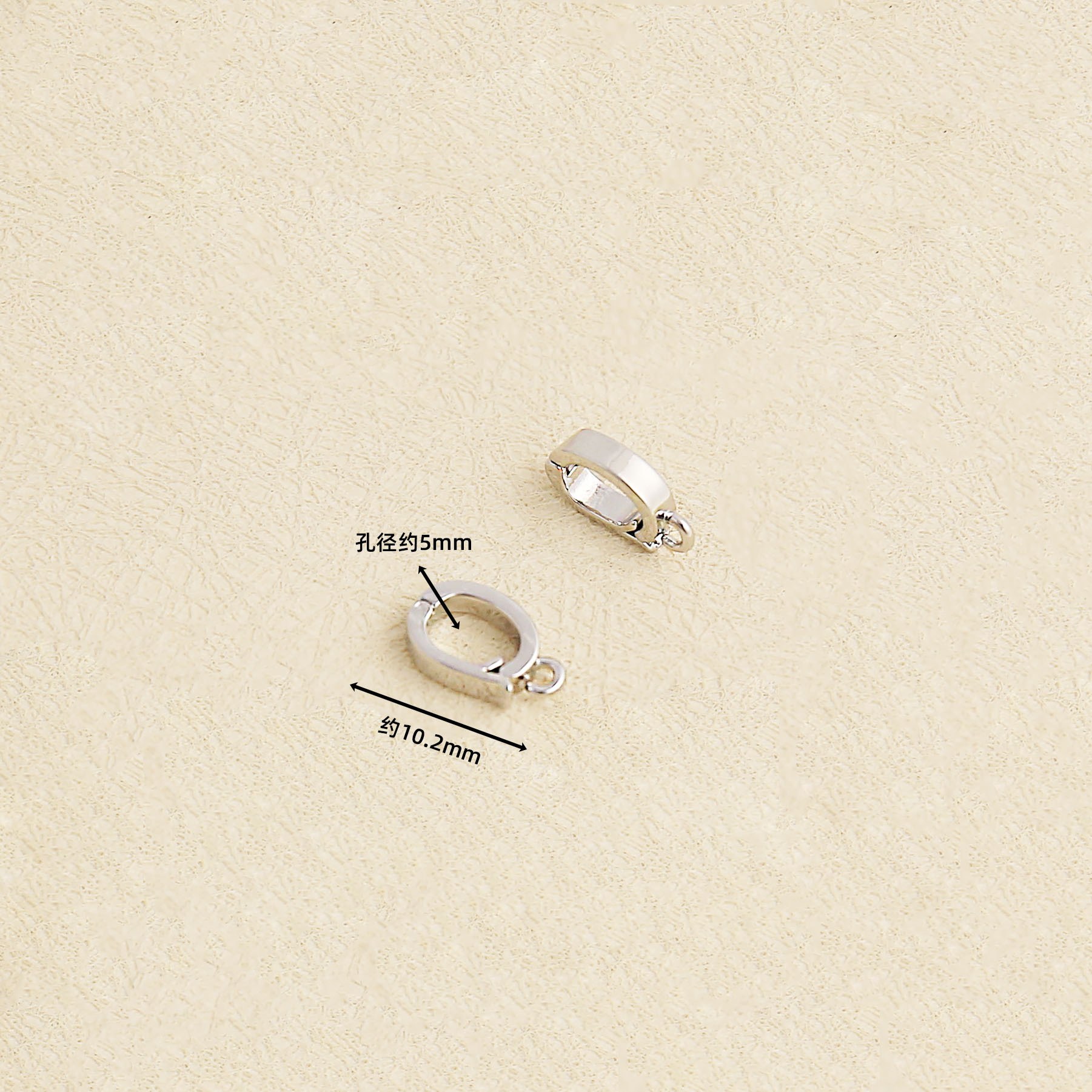 White gold electroplating color retention [10x6 glossy d-shaped buckle] yg289