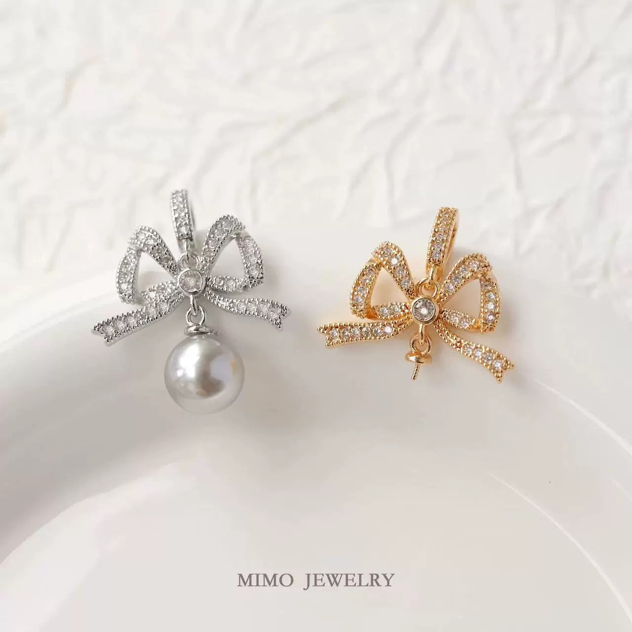 Color-Preserving Copper Plated Real Gold Exquisite Bow Universal Buckle Pendant Necklace Buckle DIY Handmade Accessories 