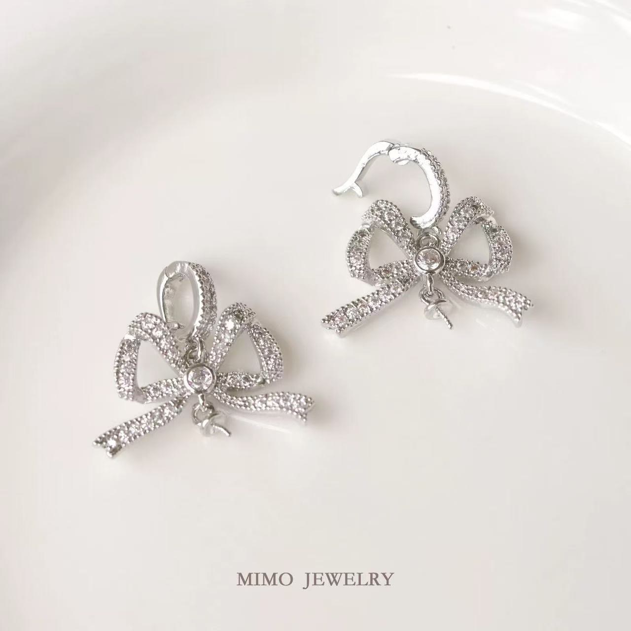 Platinum bow universal buckle pendant/1 piece