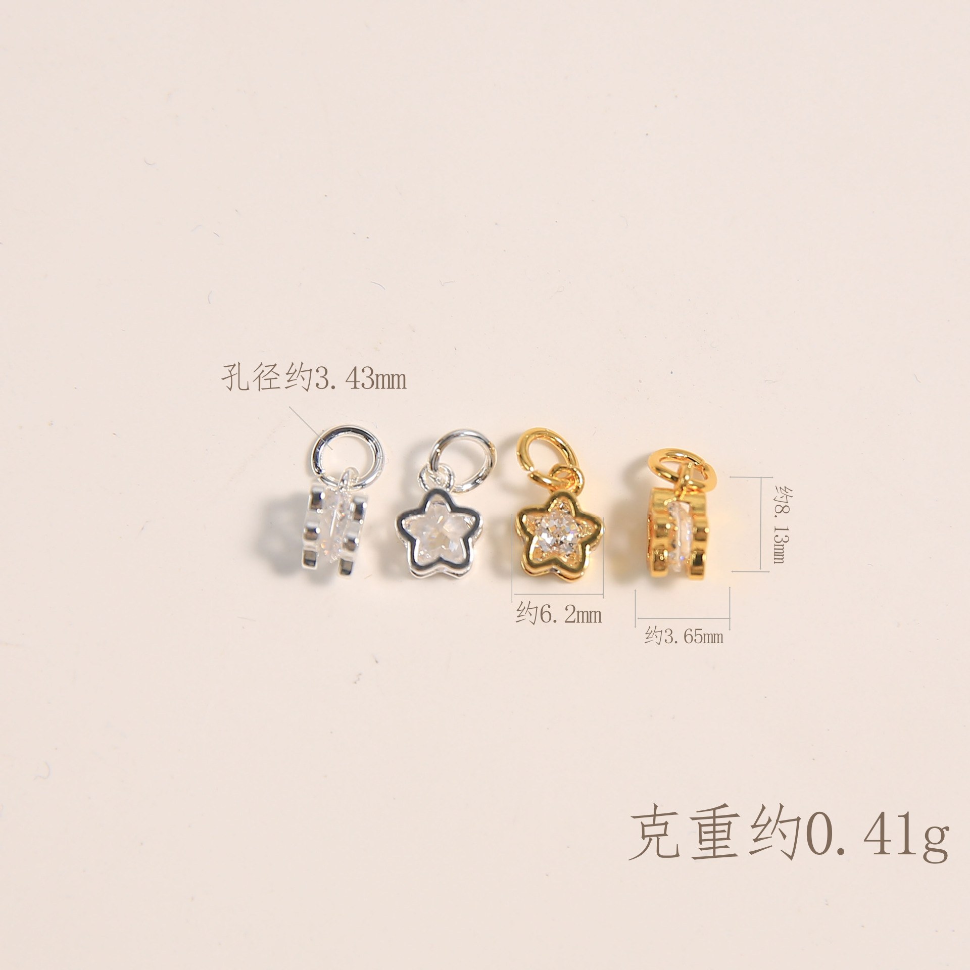18k real gold electroplating color-preserving [hanging circle five-pointed star pendant] ys555